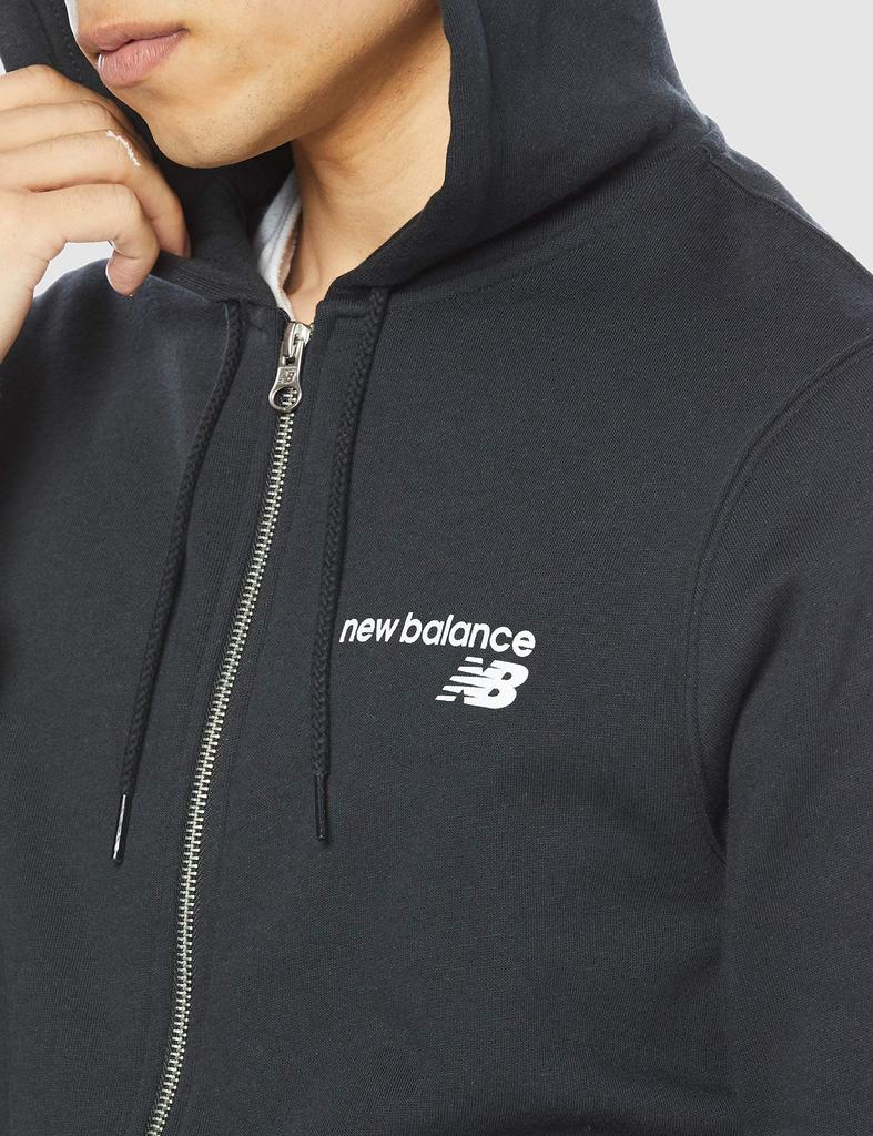 [New Balance] Sweat Parka Core Fleece Full Zip Jacket (MJ03907) Men's Black (BK) L
