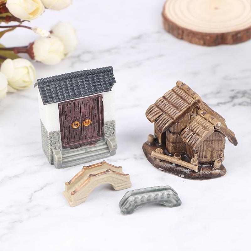Chinese Miniature Ceramic Figurine Bonsai Rockery Landscape Ornament Simulated