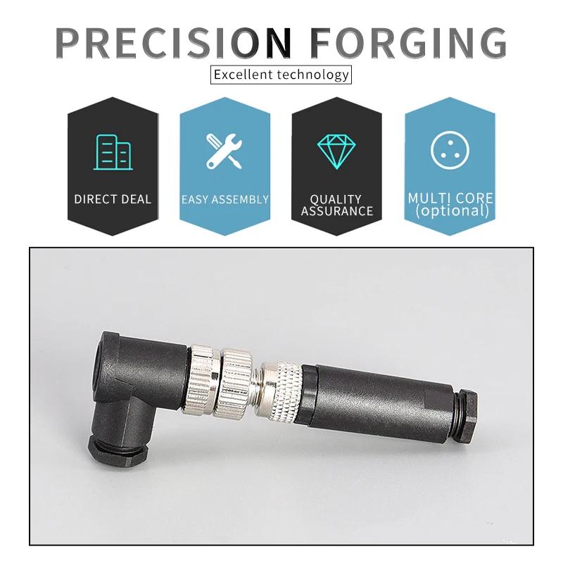 M8 waterproof connector - 3P4P male female M8 waterproof aviation plug socket sensor cable connector
