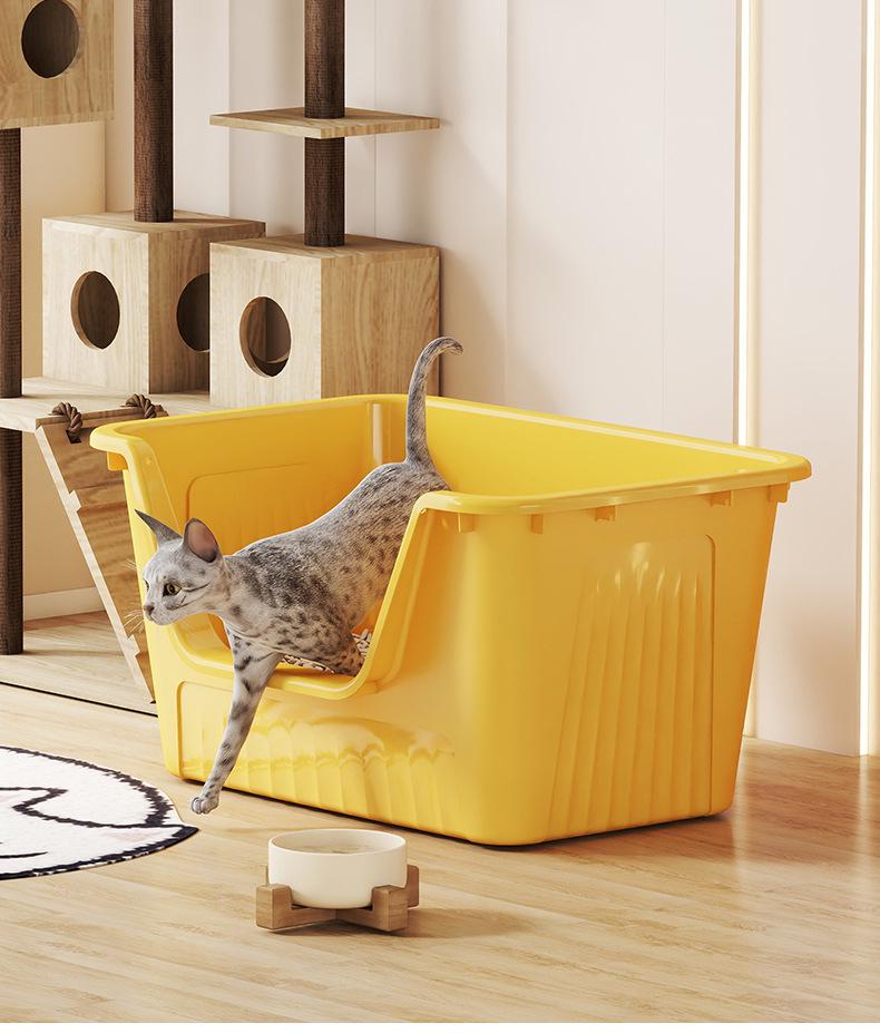Extra Large Odor-Proof Anti-Splash Cat Litter Box and Open Pet Poop Tray