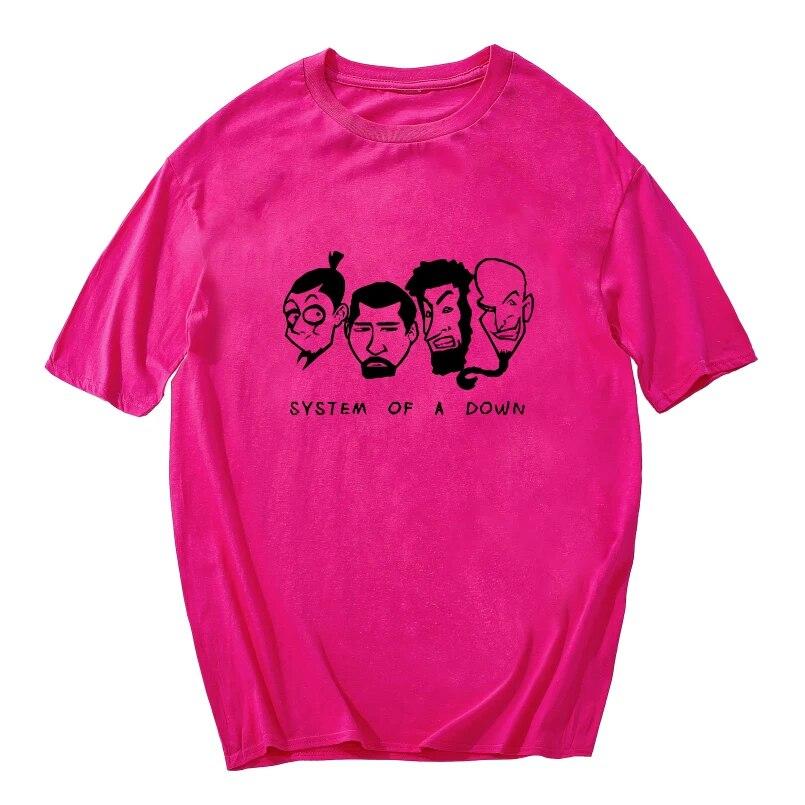Tričko System Of A Down s kovovou páskou Unisex hipster volné streetwear estetické tričko vintage letní topy tričko Unisex oblečení