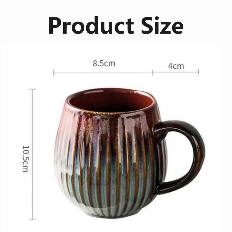 500ml Creative Personality Mug Breakfast Cereal Milk Cute Ceramic Cup Daily Household Large-capacity Retro Coffee Cup