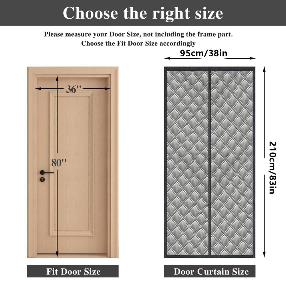 Winter Magnet cotton Door Curtain Thickened Household Insulation Windproof Partition Cold Proof Self-priming Door Curtain