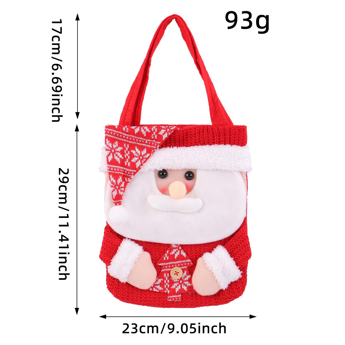 Yihong Christmas Snowman Candy Tote Bag - Cute Knit Gift Bag with Red Scarf Design