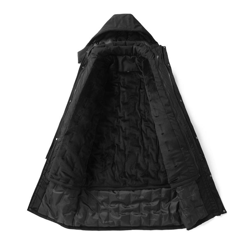 Three-in-One Fleece-Lined Winter Sports Jacket: Detachable, Over-the-Knee, Cotton-Padded, Plus Size, Unisex School Uniform