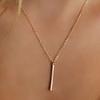 Women Fashion Metal Bar Charm Dangle Gold Plated Chain Pendant Necklace