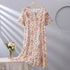 1011 new spot women's spring, summer and autumn cotton silk loose thin large version nightdress simple and comfortable loungewear