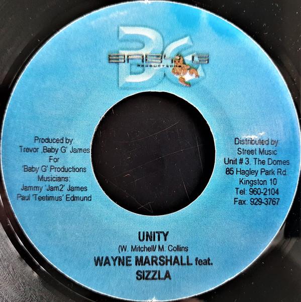 7inch Record WAYNE MARSHALL, SIZZLA - Unity none Baby G Producti 2004 Jamaica Reggae, Ska & Dub Used