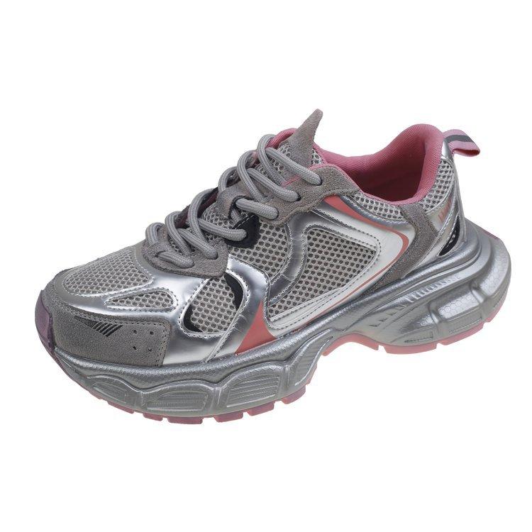 [Ziyan] Genuine Leather Sports Shoes, Thick-soled Heightening Dad Shoes, Women's Retro Old Color Matching Breathable Casual Shoes Tide