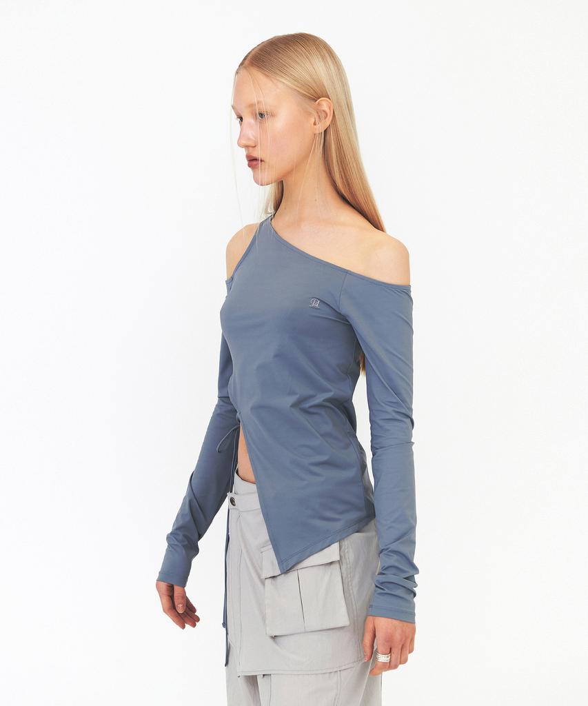Daiaegeuneol Unbalance Slit Top (Blue Gray)