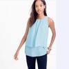 Export Pure Original Women's Clothing JC Vest Bottoming Tops Elegant Two-Layer Viscose Fiber Tiered Crepe Top