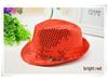Children's Two-Color Striped Sequined Performance Jazz Hat
