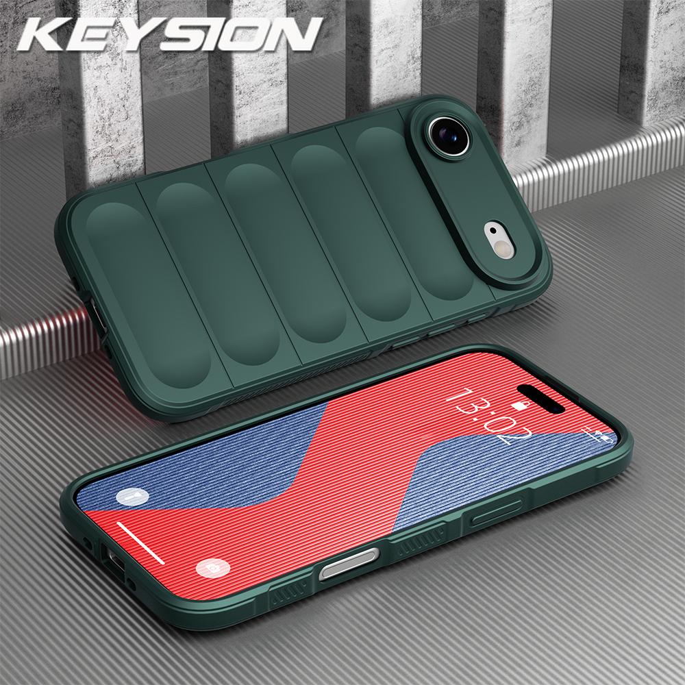 KEYSION Shockproof Matte Phone Case for iPhone 17 Pro Max 2025 Anti-skid Soft Silicone Phone Back Cover for iPhone 17 17 Air