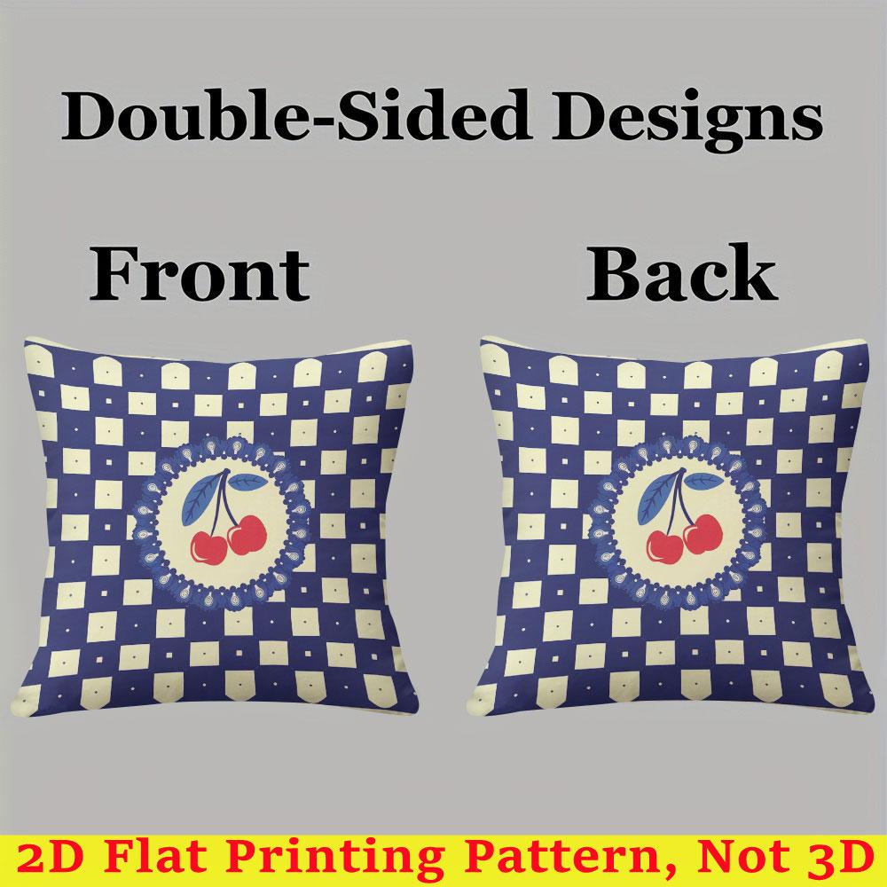 Cherry Tile square Jacquard Pillow Cover for Sofa Office Waist Cushion Cover Home Decorative Pillowcase