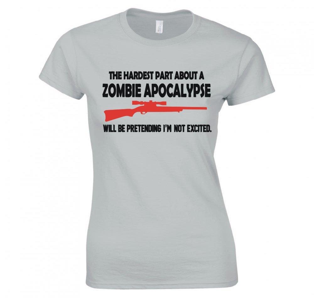 Zombie Apocalypse Pretending Im Not Excited Ladies TShirt New