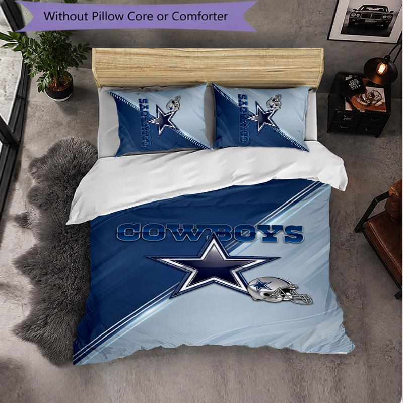 Dallas Cowboys Pattern Microfiber 3Pcs Bedding Set Decor Duvet Cover Set For Bedroom Home Use