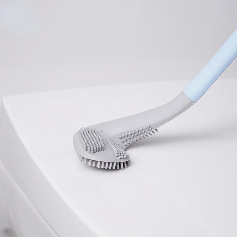 Silicone Toilet Brush Non-slip Long Handle Toilet Cleaning Brush Toilet Cleaning Brush Bathroom Bendable Silicone Tpr Brush Head