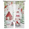 Light Filtering Christmas Snowman Snow Scene Tulle Curtains Living Room Bedroom Decoration Transparent Chiffon Voile Window Curtain Polyester Washable