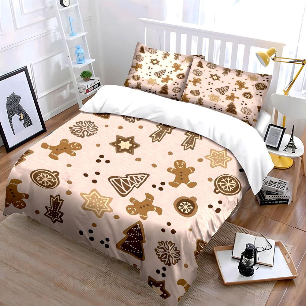 Whimsical gingerbread holiday dreams. Bedding sets Duvet covers Pillowcases(1* Duvet Cover 2* Pillowcases without duvet insert)