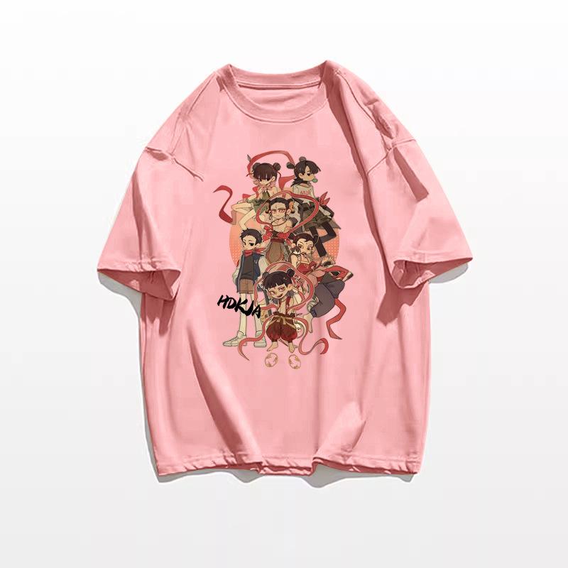 Unisex Nezha Cartoon T-Shirt - American Style, Short-Sleeved, Loose Fit, 2025 Collection, Pure Cotton Summer Top