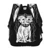 Death Metal Sphynx Cat Witchy Tops Fashion Gothic Student Backpack School Bag Travel Daypack for Boys Girls Bookbag Shoulder Bag