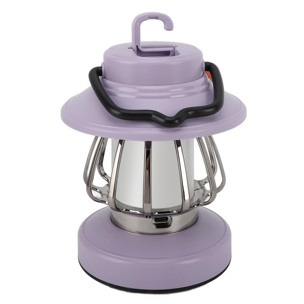 Retro Rechargeable Camping Lantern Infinite Dimming 3 Color Temperature Camping Lantern Portable Tent Light Emergency Light