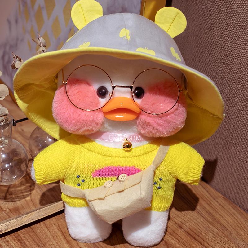 White Influencer Hyaluronic Acid Little Yellow Duck Plush Toy Hand Warmer Pillow Doll Birthday Gift