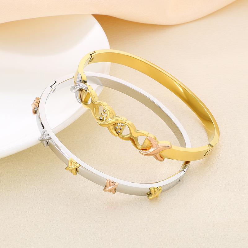 18K Gold-Plated Twisted Knot Stainless Steel Bracelet