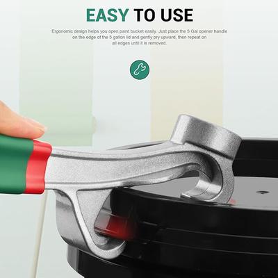 1 pièce Clé d'ouverture de couvercle de seau de peinture multifonctionnelle Ouvre-seau de qualité industrielle Économie de main-d'œuvre Métal Imperméable Ouvre-seau en plastique