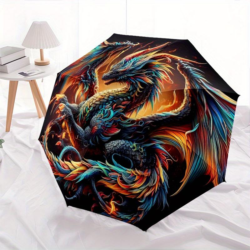 

1pc Colorful Dragon Battle Automatic Opening and Closing Umbrella - Small Umbrella Suitable for Various Occasions C064