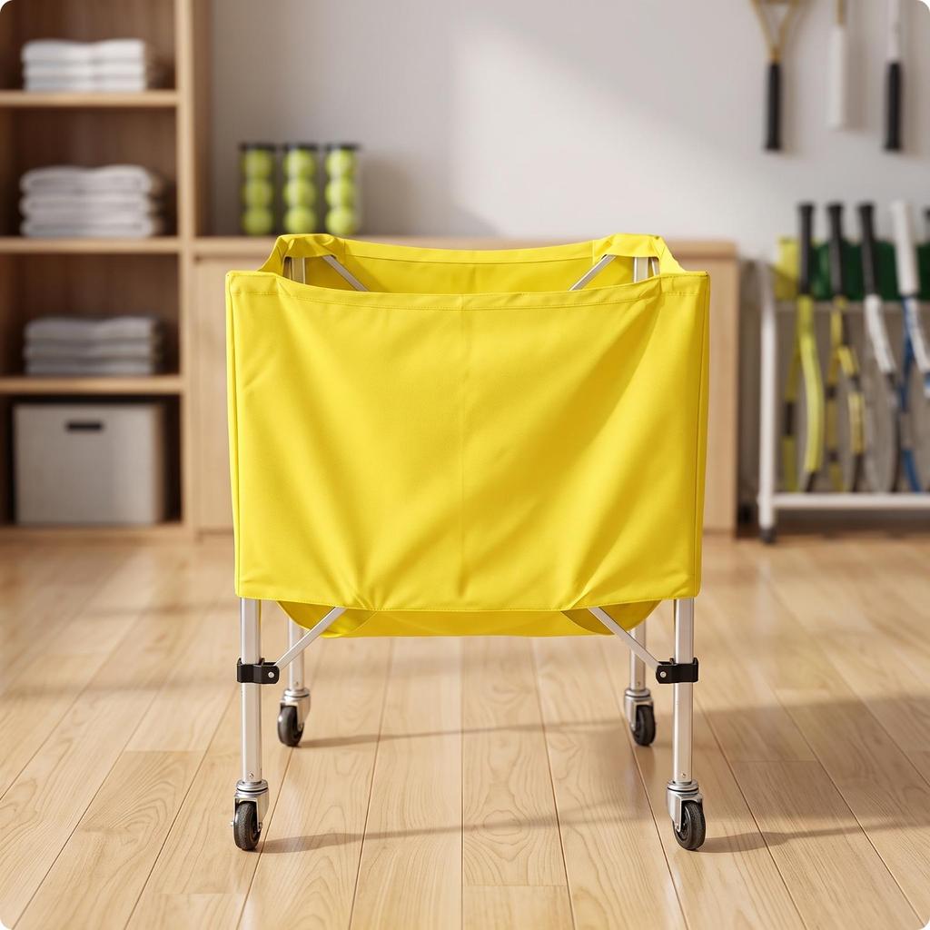 Tennis Ball Cart Reinforced Training Sphere Carrier with Wheels