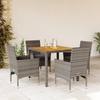 VidaXL Garden Dining Set and Cushions 5 Pcs Grey Rattan Acacia, Outdoor Dining Set, Furniture of 3278676