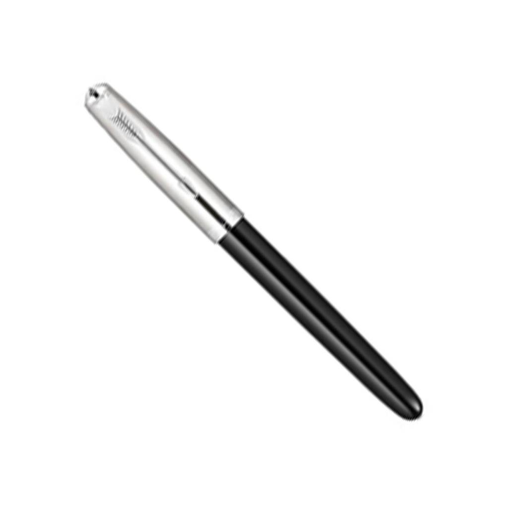 Black Writing Fountain Pen 0.38mm Fine Nib Ink Cartridge Change Signature Pen for Business