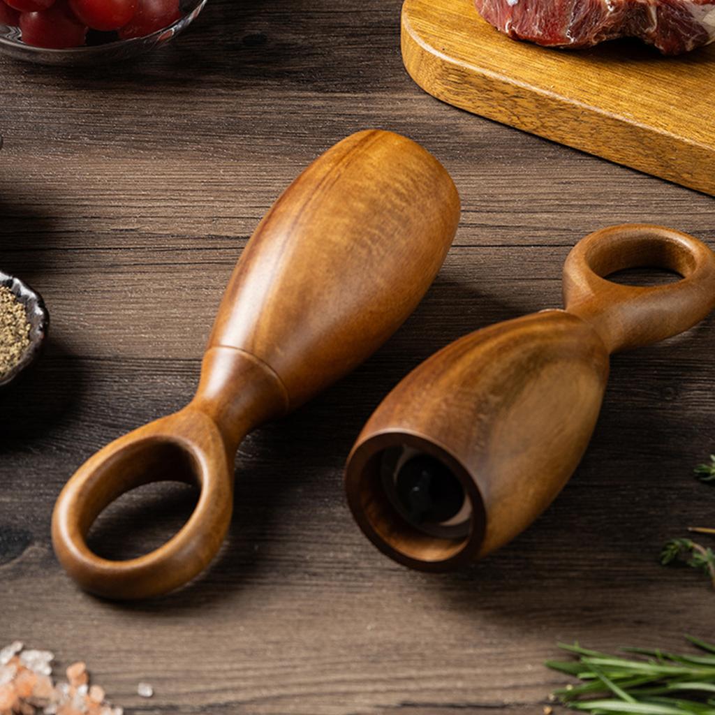 Дерев'яні млини для солі та перцю, міцні ручні млини, солонки та перечниці з ергономічним дизайном для кулінарного використання