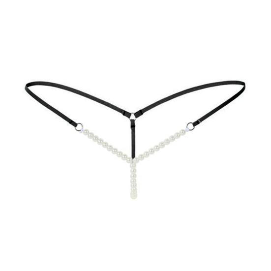 Women Sexy Faux Pearl String Massage  Underwear Briefs Thongs G-String Knickers