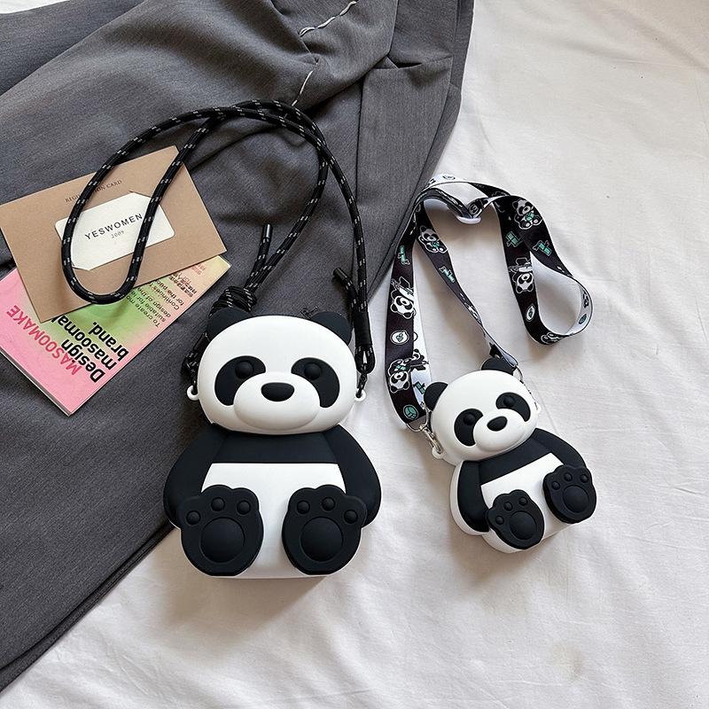 Tote Bag Panda Silicone Bag Female Messenger Bag Cute Children Cartoon Panda Mobile Phone Bag Large Capacity Change Bag Tide