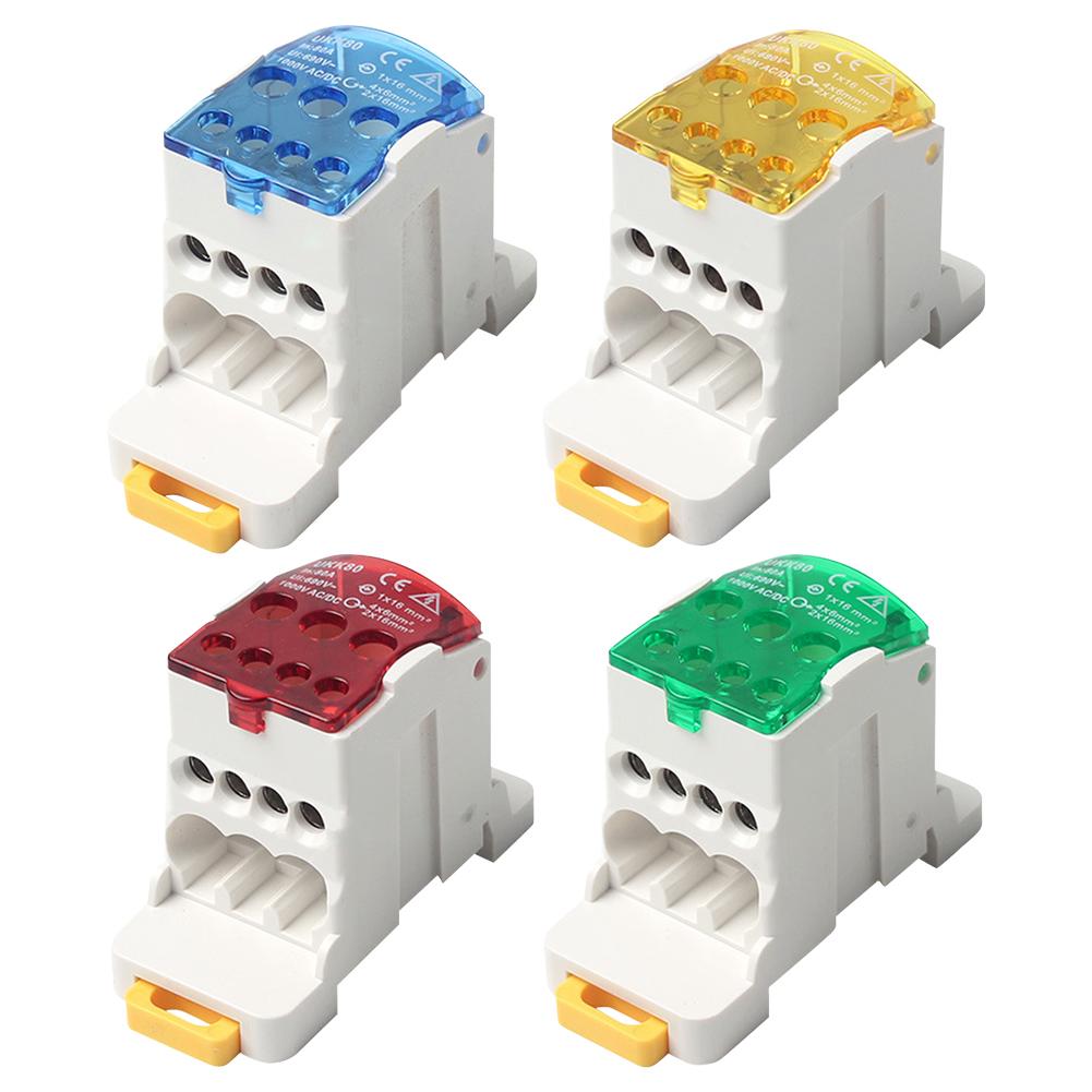 UKK 80A DIN Rail Distribution Box Terminal Block Junction Box Line Terminal Rail Splitter for Various Power Distribution Needs