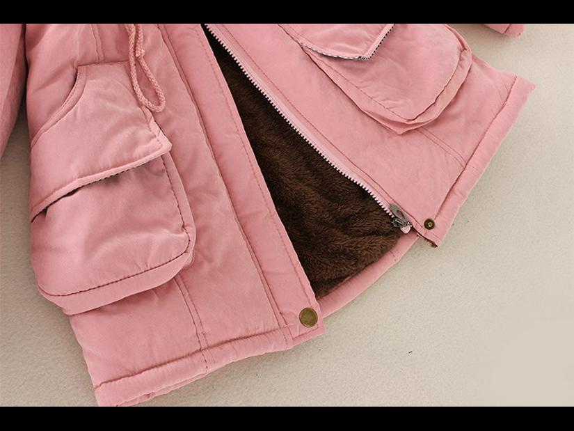 2024 Autumn/Winter Korean Style Slim Waist Hooded Military Cotton Coat for Women