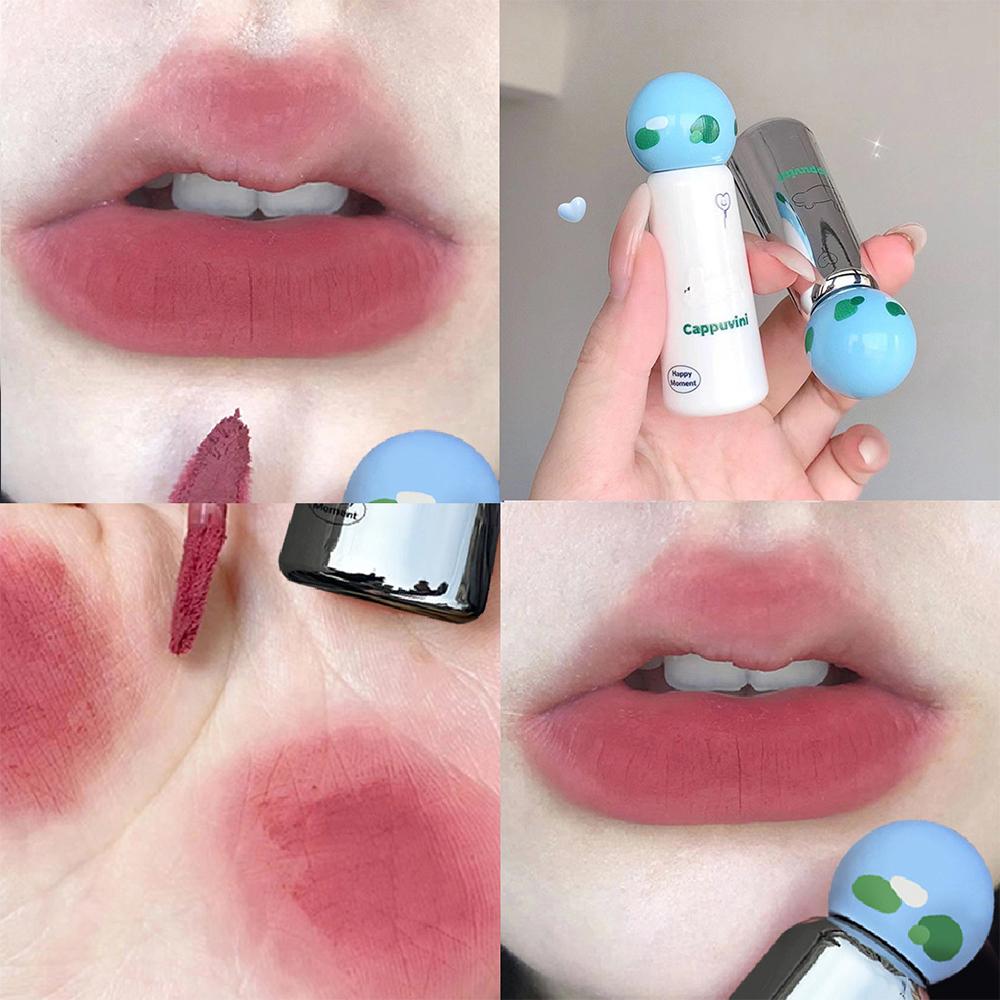 

CAPPUVINI Bunny Lip Glaze Matte Velvet Lip Mud Нелегко пачкается, шелковистая, гладкая, красочная помада