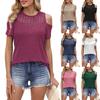 Women's Fashionable Casual Solid Color Round Neck Short Sleeved Loose T-shirt Top