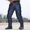 Heren Faux Leren Broek met Meerdere Zakken Slim Fit Glad Oppervlak