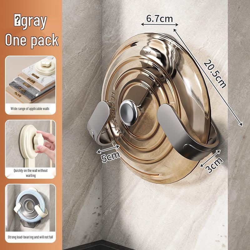 Wall-Mounted Rotating Pot Lid & Cutting Board Rack | Suction Cup Punch-Free Kitchen Organizer