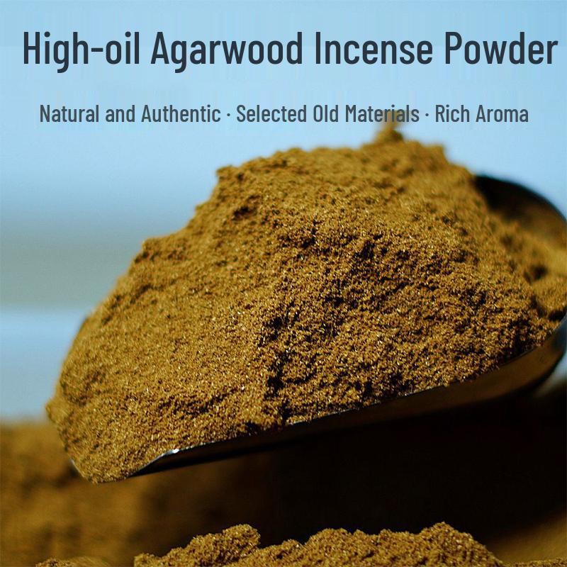 Genuine High-Oil Qinan Agarwood Powder - Pure Natural Aroma Incense for Fire Separation and Electronic Burners 5g Natural Agarwood Powder