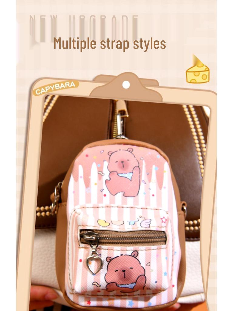 Capybara Mini Backpack: Children's Crossbody Bag for Girls with Full Stationery Set
