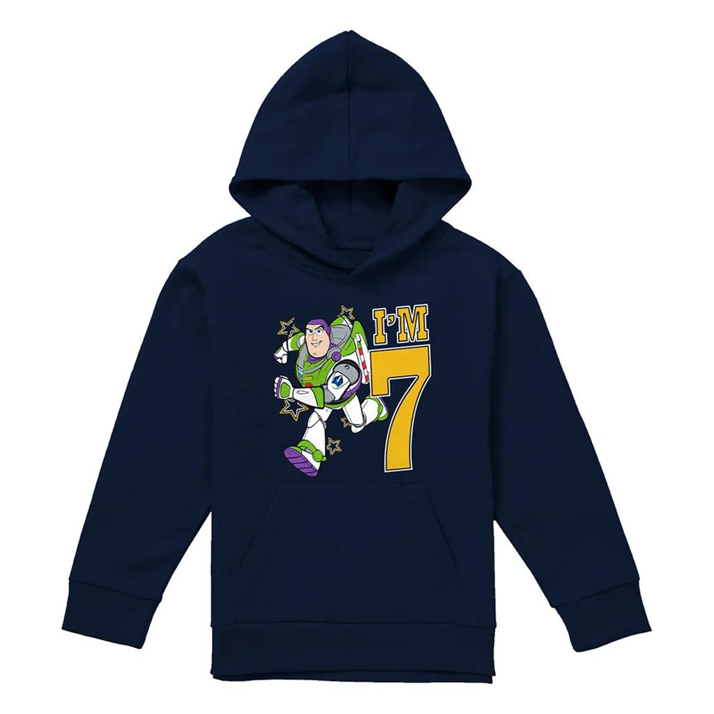 Toy Story Childrens/Kids I'm 7 Buzz Lightyear Birthday Hoodie