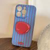 Red and Blue Striped IPhone 16/17 Phone Case/15 Pro Max Film Retro Personalized Stand