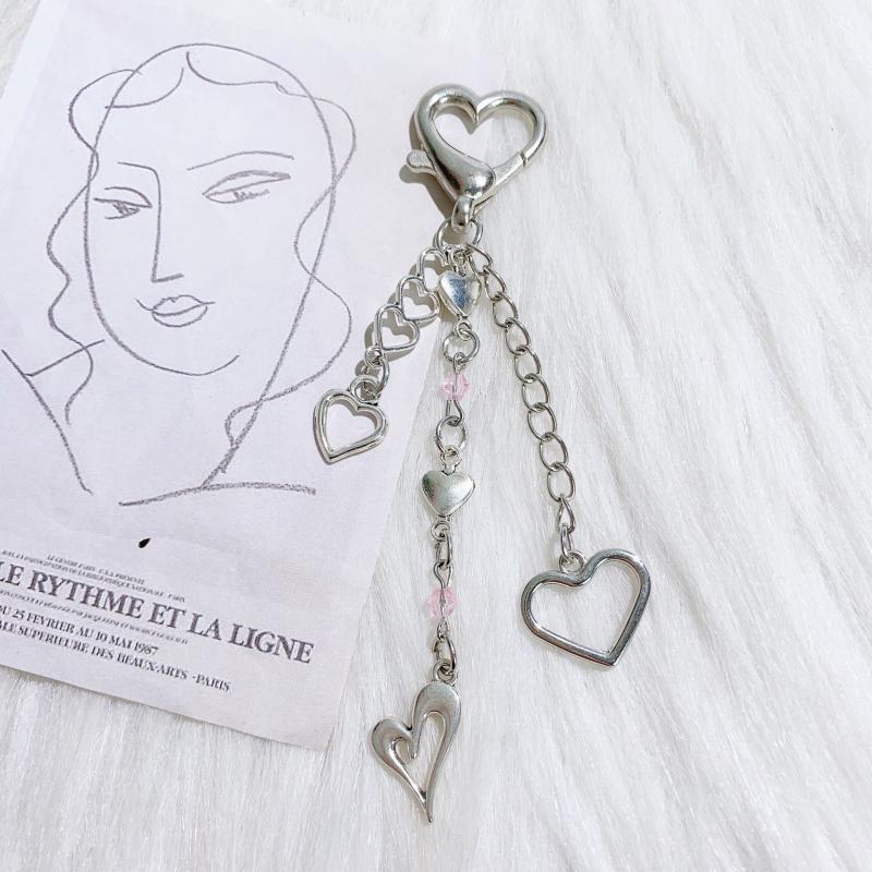 

Y2K Style Metal Star Pendant Phone Charm Strap Unique Silver Chain Keychain Sweet Cool Girl Cellphone Lanyard Keycord as the picture