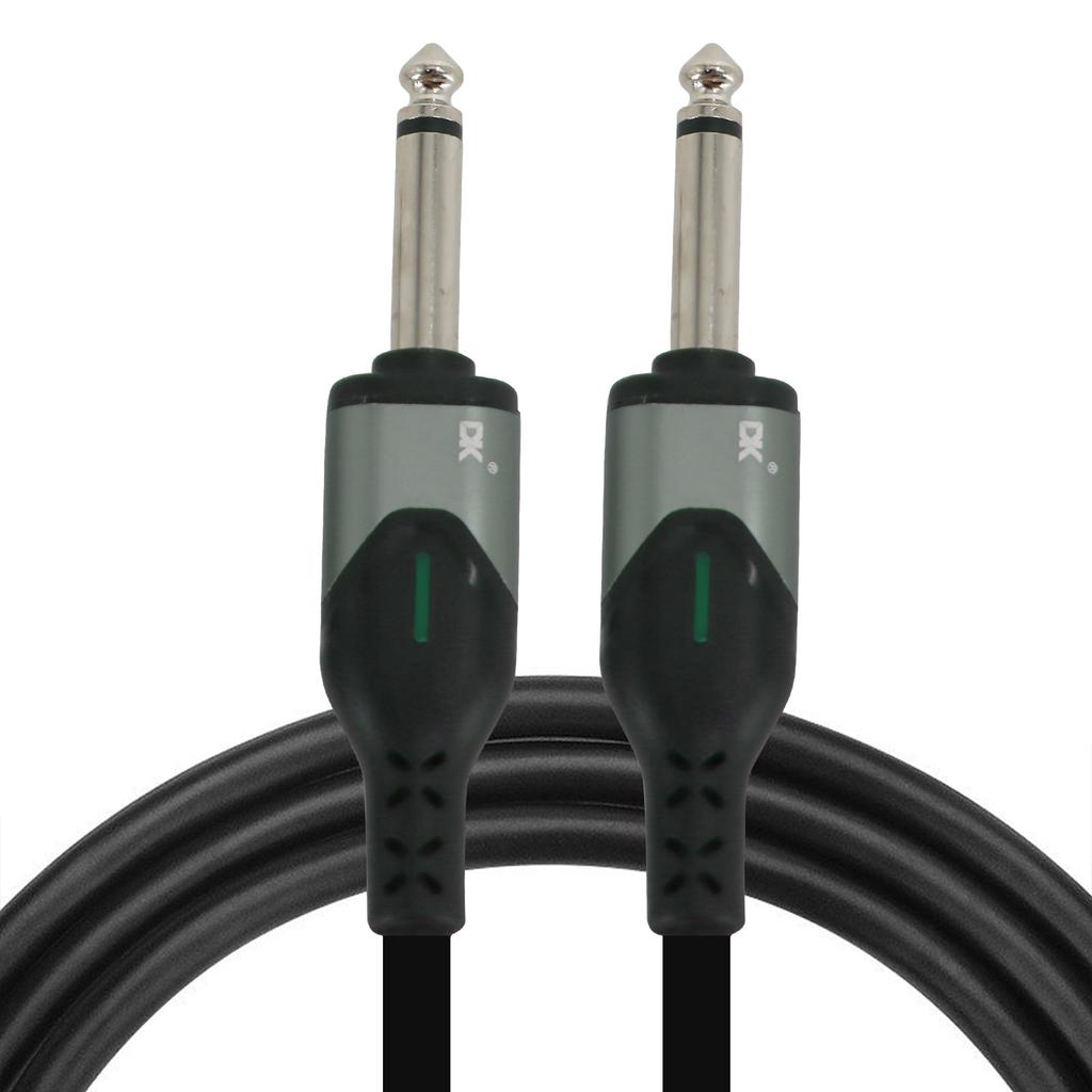 Cabo de conexão de guitarra DK Cabo de instrumento Cabo de áudio com redução de ruído Cabo de áudio com conector macho de 6,35 mm para guitarra elétrica e baixo