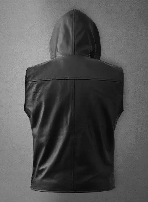 AL KHALID Winter Hoodie Black Waistcoat Western Vest Coat Men Lambskin Leather Jacket