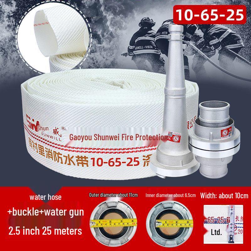 High Pressure 65ft Fire Hose & Hydrant Connector with Explosion-Proof Water Gun, 20/25m